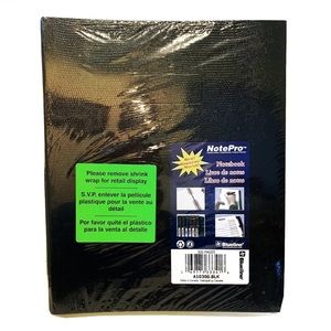 Notepro Black Hardcover Wire bound Notebook Planner Lined Paper Tabs 300 Pages
